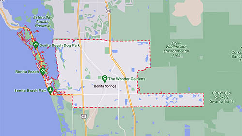 Map Local Mobile Auto Paint Repair for scratches, cracks and chips in Bonita Springs, FL