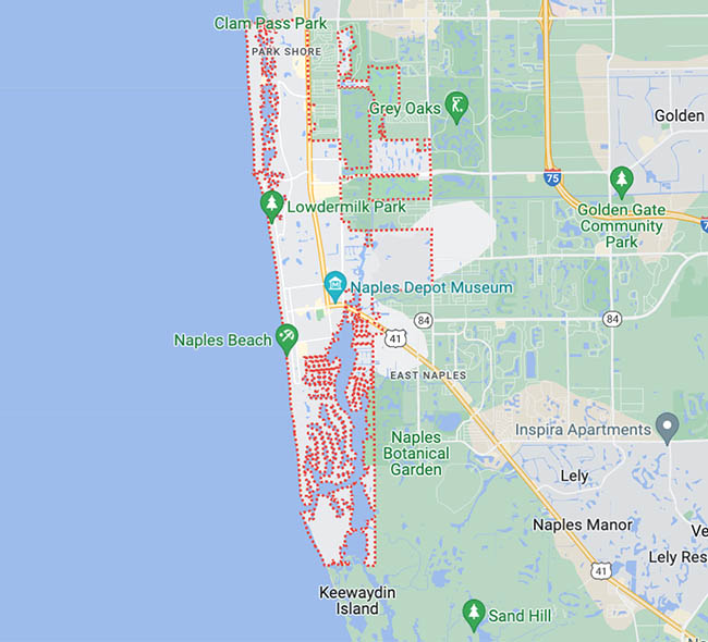 Map Local Mobile Auto Paint Repair for scratches, cracks and chips in Naples, FL